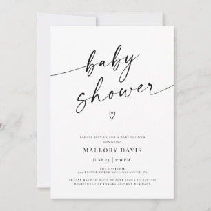 Invitación Guión Baby Shower moderno minimalista