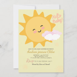 Invitación Guión Baby Shower Sunshine Simple Moderno elegante