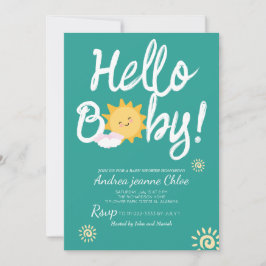 Invitación Guión Baby Shower Sunshine Simple Moderno elegante