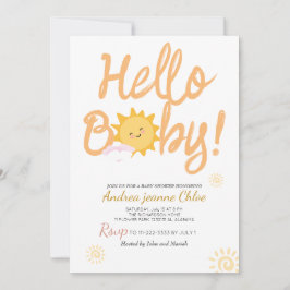 Invitación Guión Baby Shower Sunshine Simple Moderno elegante