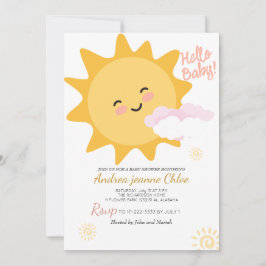 Invitación Guión Baby Shower Sunshine Simple Moderno elegante