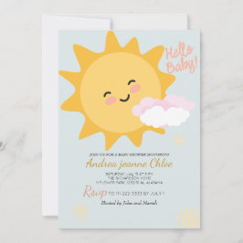 Invitación Guión Baby Shower Sunshine Simple Moderno elegante