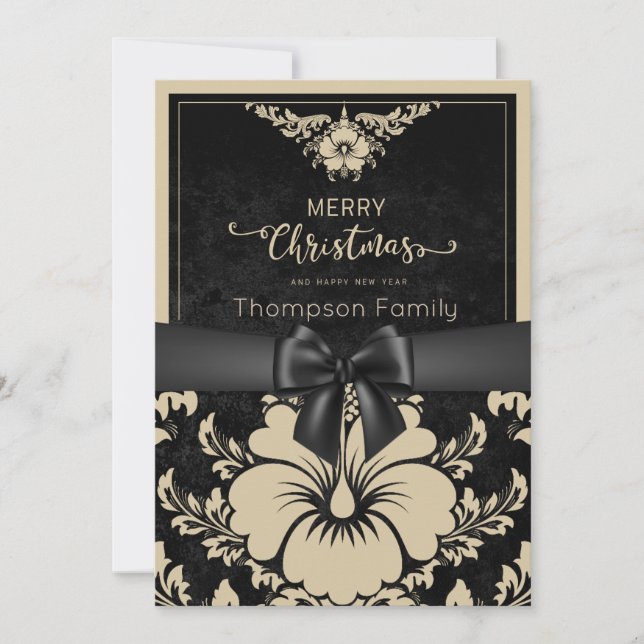 Invitación Guión beige feliz Navidad y feliz año nuevo (Anverso)