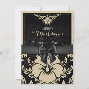 Invitación Guión beige feliz Navidad y feliz año nuevo