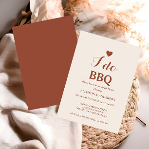 Invitación Guión blanco moderno i do bbq Bridal Shower Couple