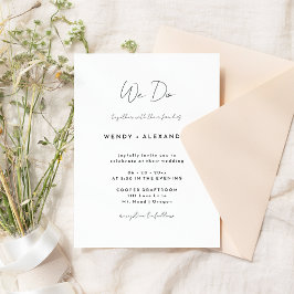 Invitación Guión blanco moderno que hacemos Boda