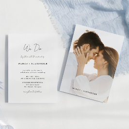 Invitación Guión blanco moderno que hacemos Boda de fotos