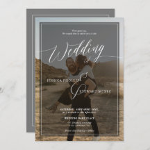 Guión boda moderno en blanco y negro 2 fotos