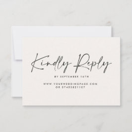 Invitación guión boda respuesta elegante en blanco negro mode