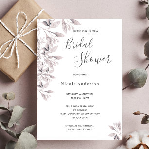 Invitación Guión botánico rosa polvoriento Ducha
