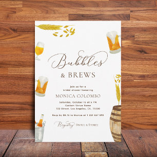 Invitación Guión Burbujas y brea tema de la cerveza Ducha de