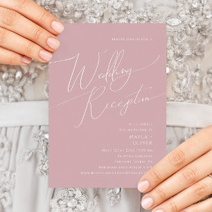 Invitación Guión caprichoso   Acogida de bodas Rosas turbias