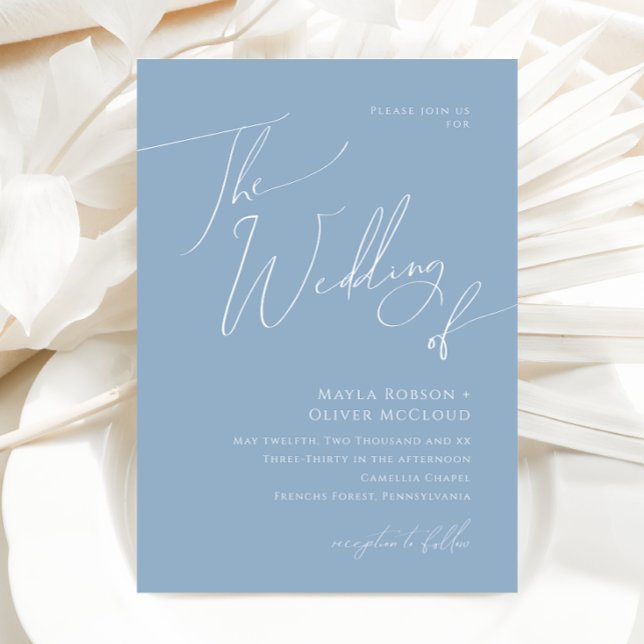 Invitación Guión caprichoso | Azul turbio El Boda de (Subido por el creador)