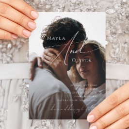 Invitación Guión caprichoso | Boda de fotos Casual Negro