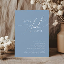 Invitación Guión caprichoso | Boda Dusty Blue Casual