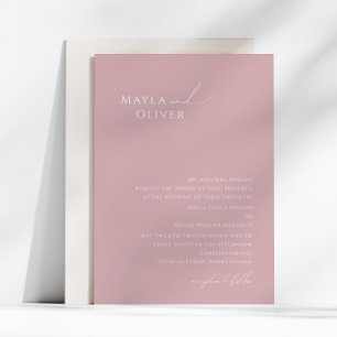 Invitación Guión caprichoso   Boda tradicional Rosa polvorien