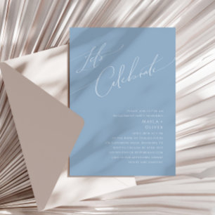 Invitación Guión caprichoso   Dusty Blue Celebremos