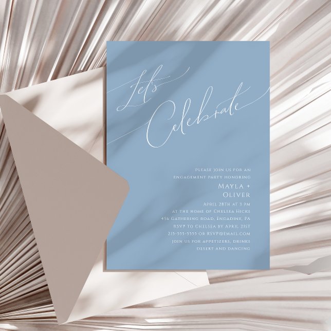 Invitación Guión caprichoso | Dusty Blue Celebremos (Subido por el creador)