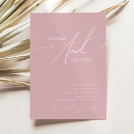 Invitación Guión caprichoso | Dusty Rosa Boda Casual