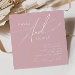 Invitación Guión caprichoso | Dusty Rosa Boda cuadrado<br><div class="desc">Presentamos nuestro impresionante guión caprichoso | Polvorienta invitación de boda cuadrada rosa perfecta para su sencilla y moderna celebración de la primavera del boho. Nuestro elegante diseño incluye una vibrante paleta de colores pastel y luminosa con un guión de caligrafía de moda vintage. Ya sea que prefiera un estilo minimalista...</div>