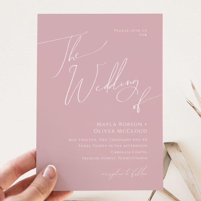 Invitación Guión caprichoso | Dusty Rosa El Boda De (Subido por el creador)