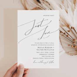 Invitación Guión caprichoso Nada Fancy Just Love Boda