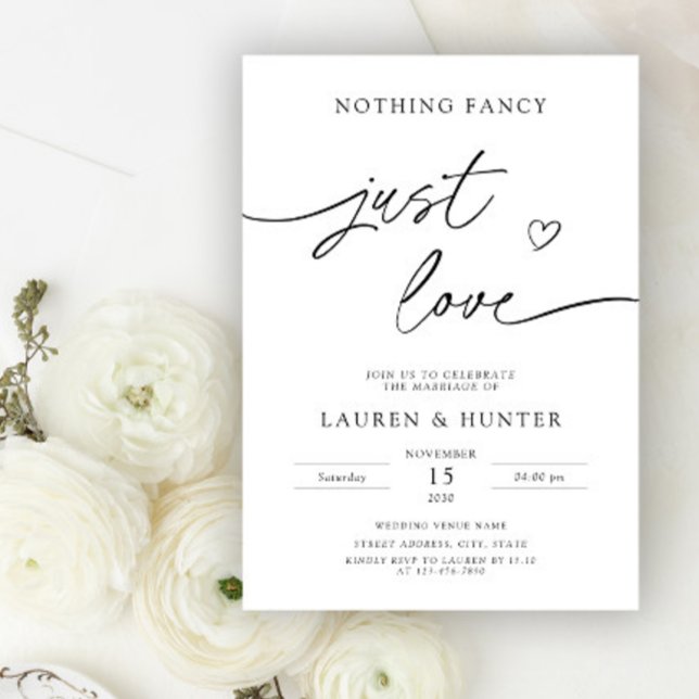 Invitación Guión caprichoso Nada Fancy Just Love Boda (Subido por el creador)