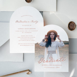 Invitación Guión caprichoso Partido de Graduación de Foto d