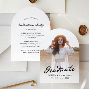 Invitación Guión caprichoso Partido de Graduación de Foto d
