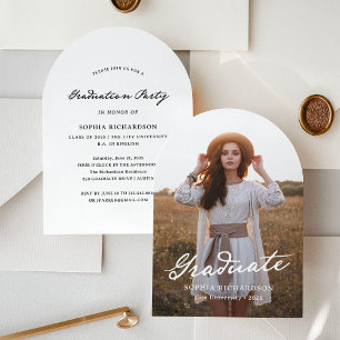 Invitación Guión caprichoso Partido de Graduación de Foto d
