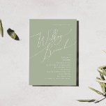 Invitación Guión caprichoso | Sage Green Boda Brunch<br><div class="desc">Presentamos nuestro impresionante guión caprichoso | sage green boda brunch invitación perfecta para su sencilla y moderna celebración de boho spring. Nuestro elegante diseño incluye una vibrante paleta de colores pastel y luminosa con un guión de caligrafía de moda vintage. Ya sea que prefiera un estilo minimalista o clásico, nuestro...</div>