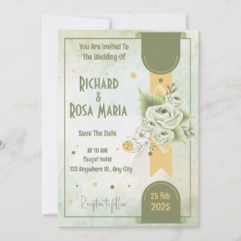 Invitación Guión caprichoso | Sage Green Casual Boda