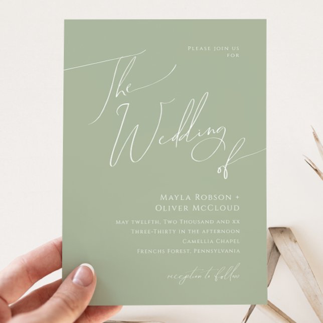 Invitación Guión caprichoso | Sage Green El Boda De (Subido por el creador)