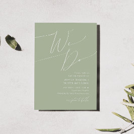 Invitación Guión caprichoso | Sage Green We Do Boda