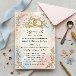 Invitación Guión Caprichoso Simple 50 Aniversario de Boda