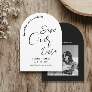 Invitación Guión casual Guardar la Boda de bebidas sin fecha