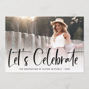 Invitación Guión casual negro   Dos fiestas de graduación fot