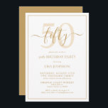 Invitación Guión clásico de oro de 50 años formal<br><div class="desc">¡Celebra el gran estilo de 5-0! Lleva tu celebración de cumpleaños al siguiente nivel con esta invitación formal de escritura Gold Classic de 50 años. Con una caja de texto clásica de oro sobre fondo blanco, se pueden incluir detalles personalizados en una caligrafía moderna con letras a mano. Añada un...</div>