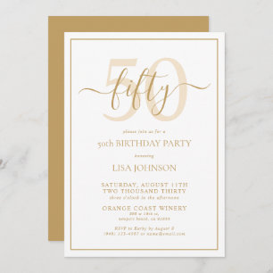 Invitación Guión clásico de oro de 50 años formal