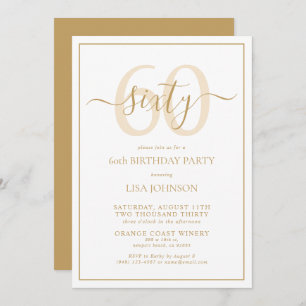 Invitación Guión clásico de oro de cumpleaños número 60