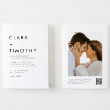 Guión Clásico Mínimo Código QR Todo En Un Boda