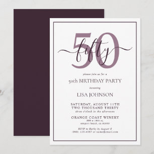 Invitación Guión clásico púrpura de Plum formal 50
