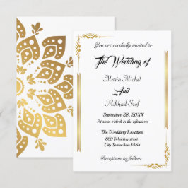 Invitación Guión clásico y motivo de oro oriental