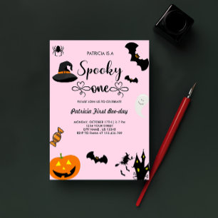 Invitación Guión con corazón temblado Un cumpleaños de Hallow