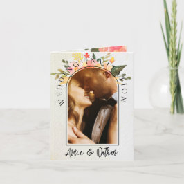 Invitación Guión corto romántico de arco floral 2 Boda fotogr