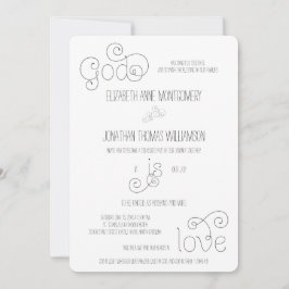 Invitación Guión cursi Dios es amor Boda cristiano