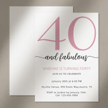 Guión de 40 y fabuloso Cumpleaños rosa 40 cumpleañ