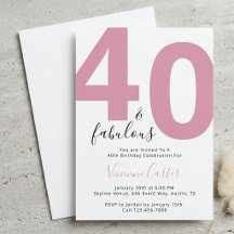Guión de 40 y fabuloso Cumpleaños rosa 40 cumpleañ
