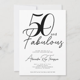 Invitación Guión de 50 y fabuloso Fiesta de cumpleaños número