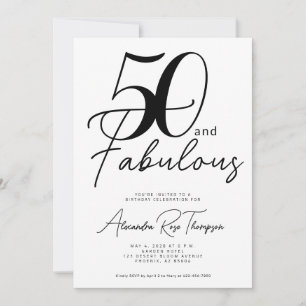 Invitación Guión de 50 y fabuloso Fiesta de cumpleaños número